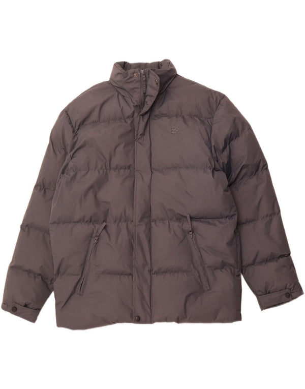 Jaqueta acolchoada masculina COAST GUARD UK 40 poliéster cinza grande