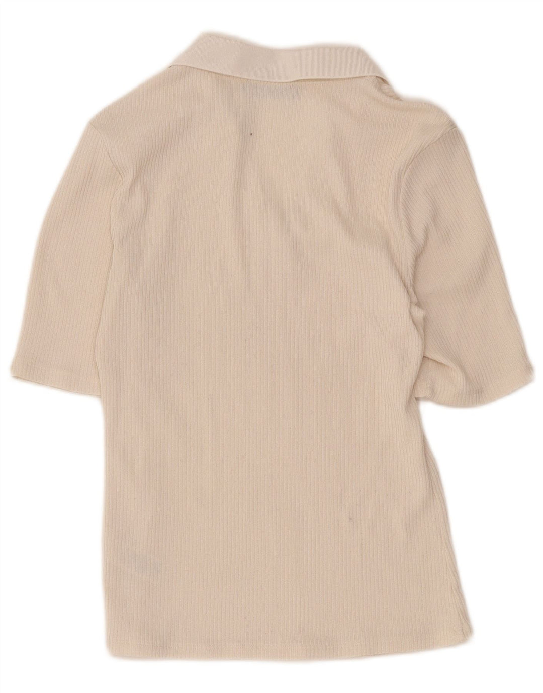 Camisa polo feminina Marks & Spencer Reino Unido 12 poliéster bege médio