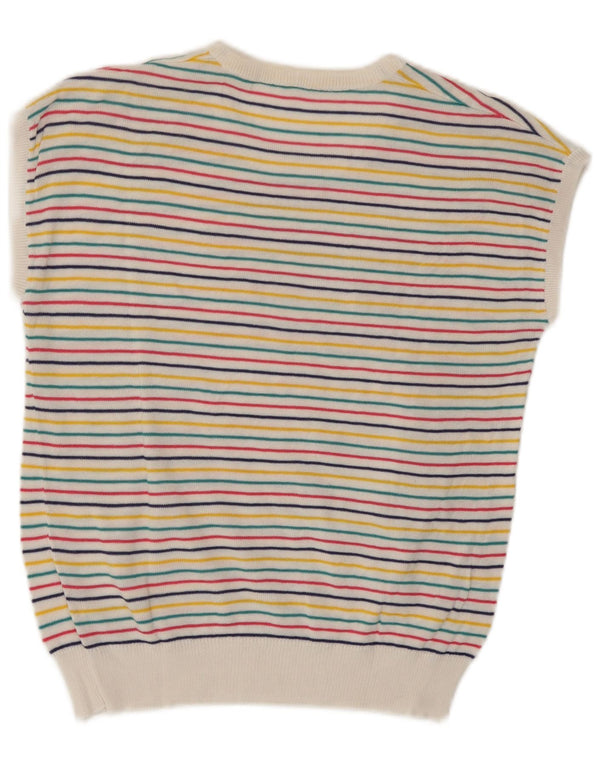 Regata feminina vintage UK 10 pequena listrada multicolorida