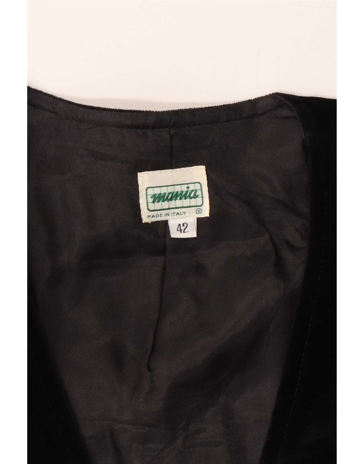 Bolero feminino vintage com peito duplo de veludo IT 42 médio preto