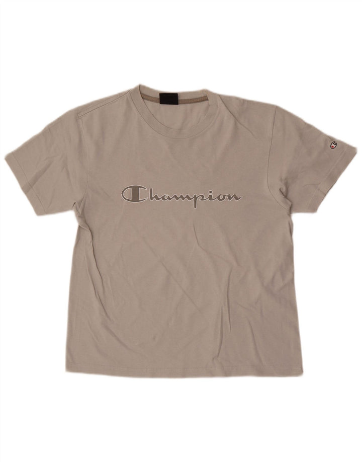 Campeão Mens Graphic T-Shirt Top Pequeno Cinza