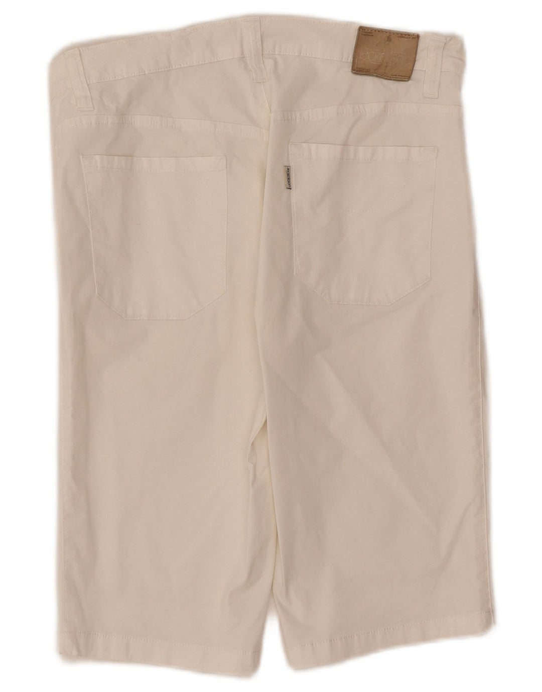 Shorts casual feminino Jeckerson W30 algodão branco médio