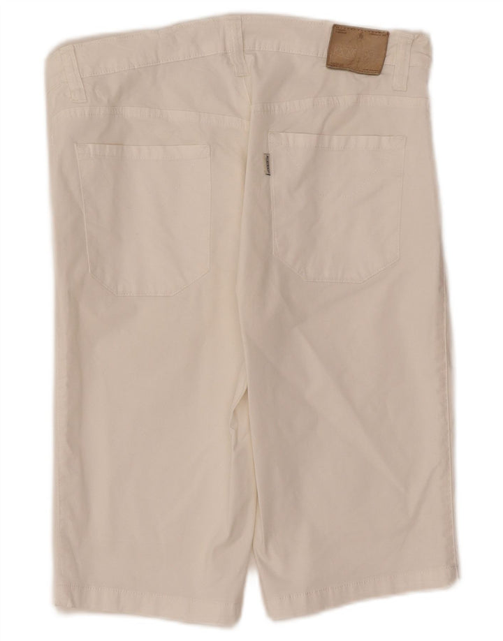 Shorts casual feminino Jeckerson W30 algodão branco médio