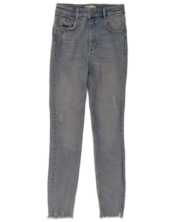 Calça jeans skinny feminina Zara EU 36 XS W26 L26 azul algodão