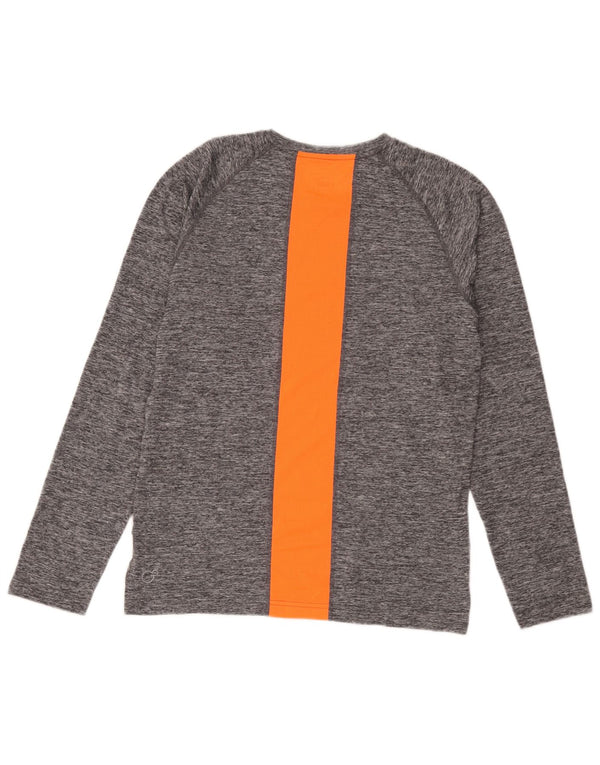 Puma Mens Top Manga Longa Pequena Cinza Colorblock