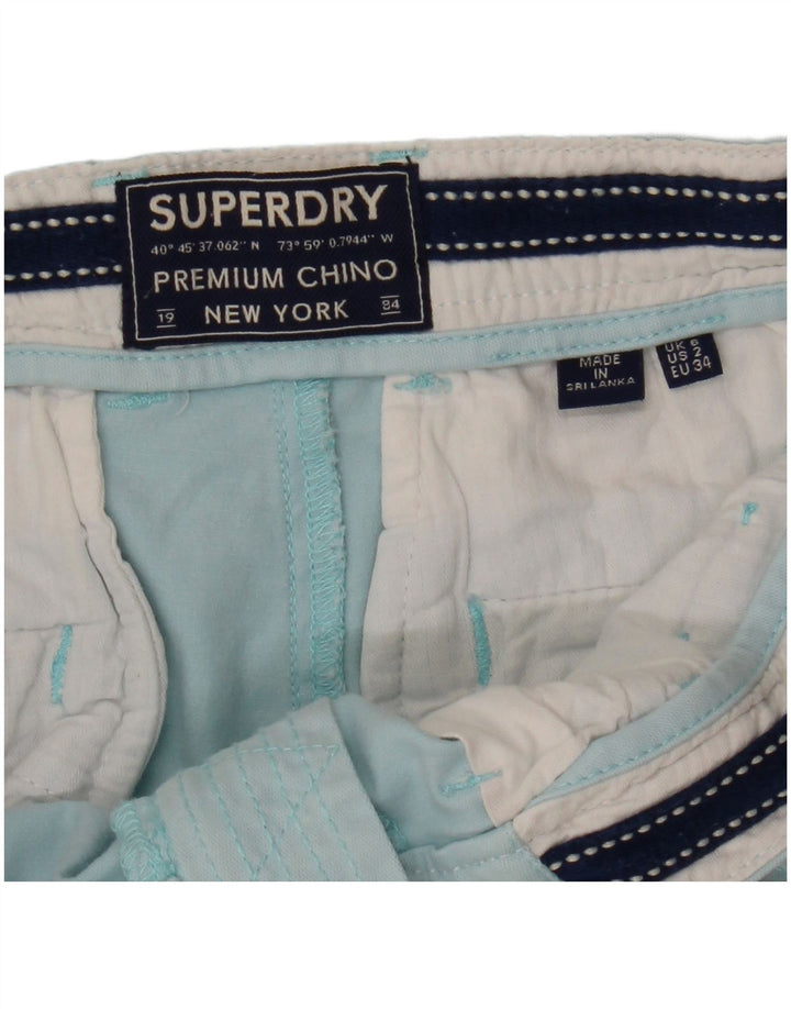Shorts chino feminino SUPERDRY UK 6 XS W25 azul