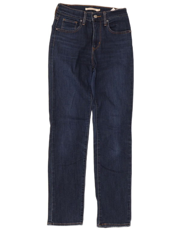 Calça jeans feminina Levi's 724 High Rise Straight W24 L28 azul marinho algodão