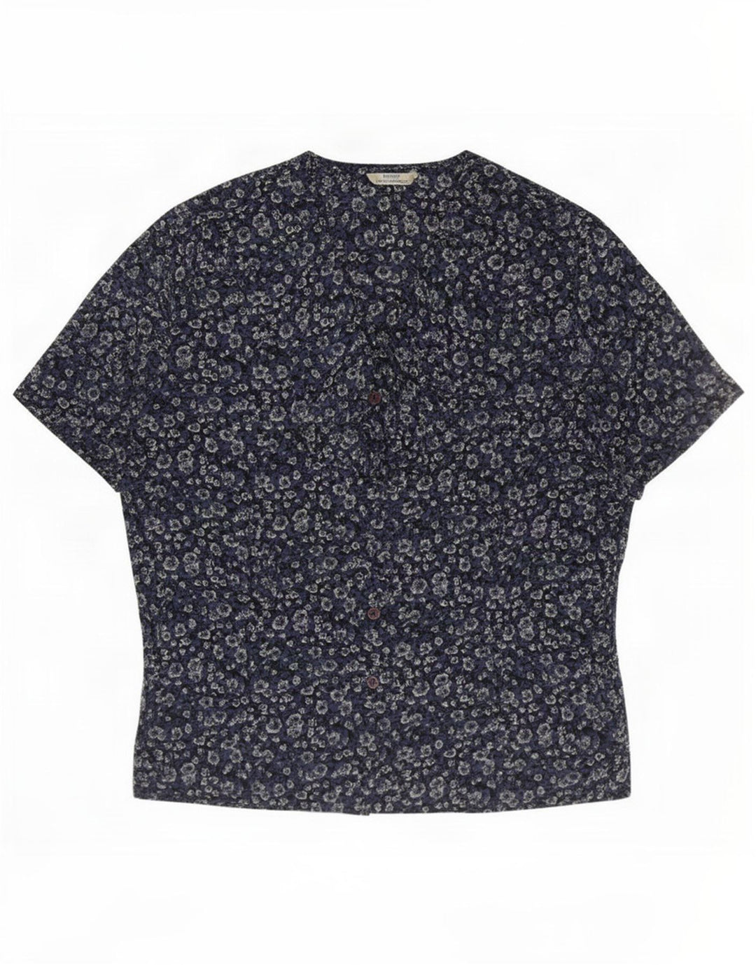Blusa feminina Marks & Spencer UK 16 grande azul marinho floral