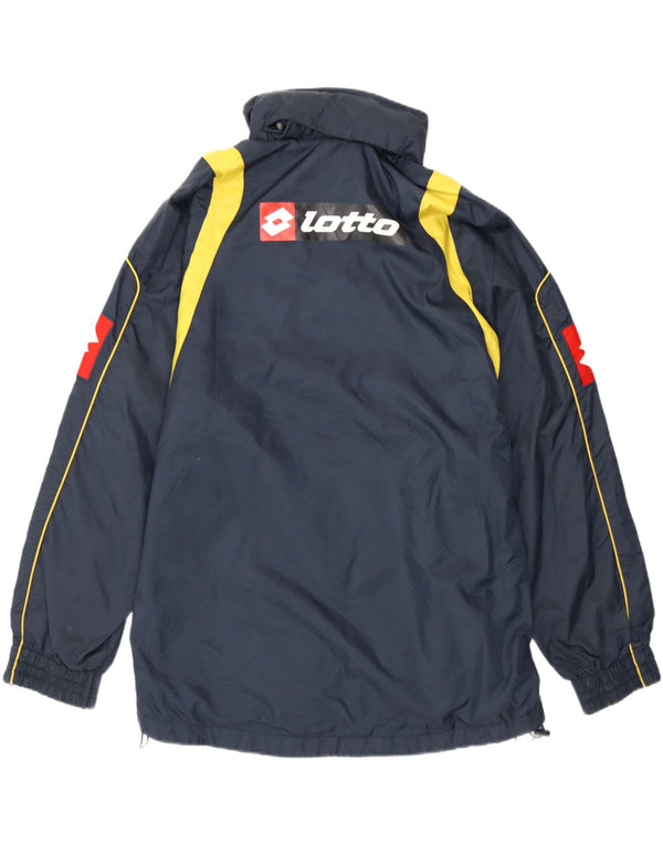 Jaqueta de chuva masculina com capuz Lotto UK 40 esportes grandes de poliéster azul marinho