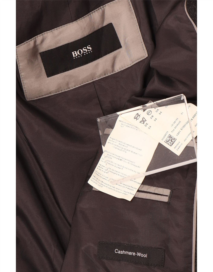 Sobretudo masculino Hugo Boss EU 54 2XL lã cinza