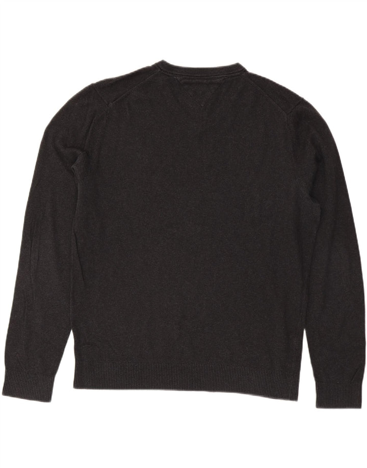 Suéter masculino TOMMY HILFIGER com decote em V XL algodão cinza