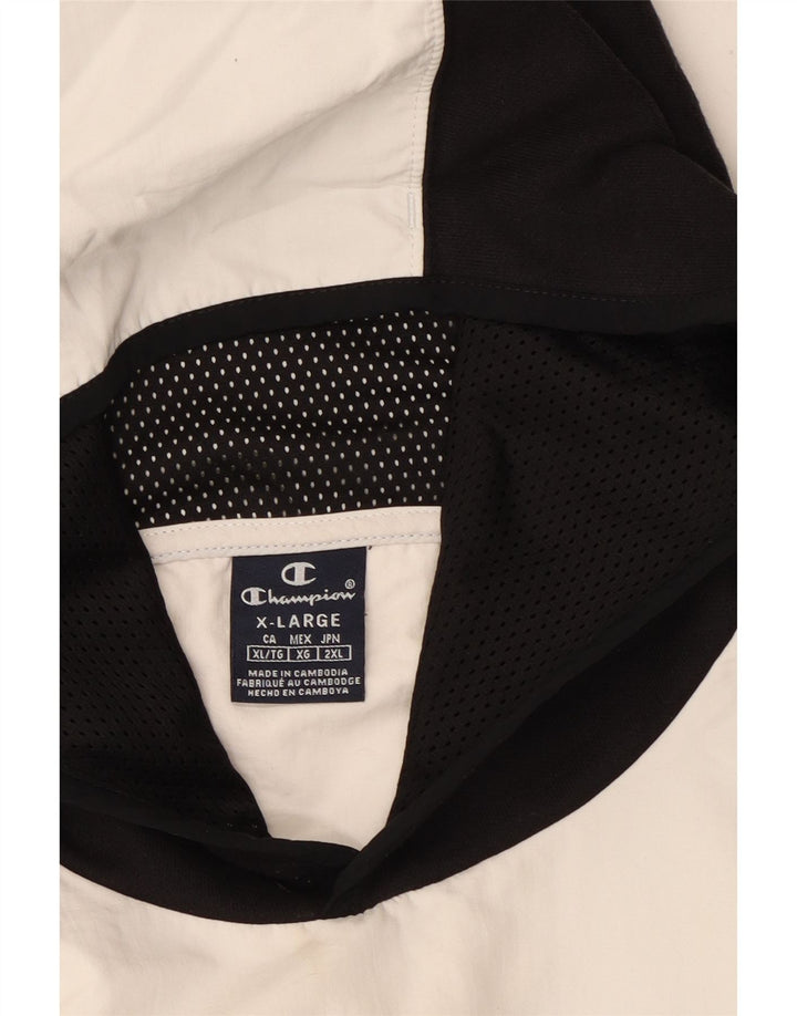 CHAMPION Masculino moletom com capuz gráfico XL preto colorblock