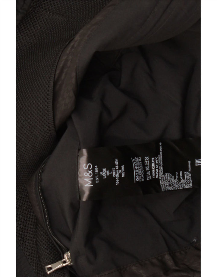 Jaqueta bomber masculina MARKS & SPENCER UK 40 grande preto colorblock poliamida