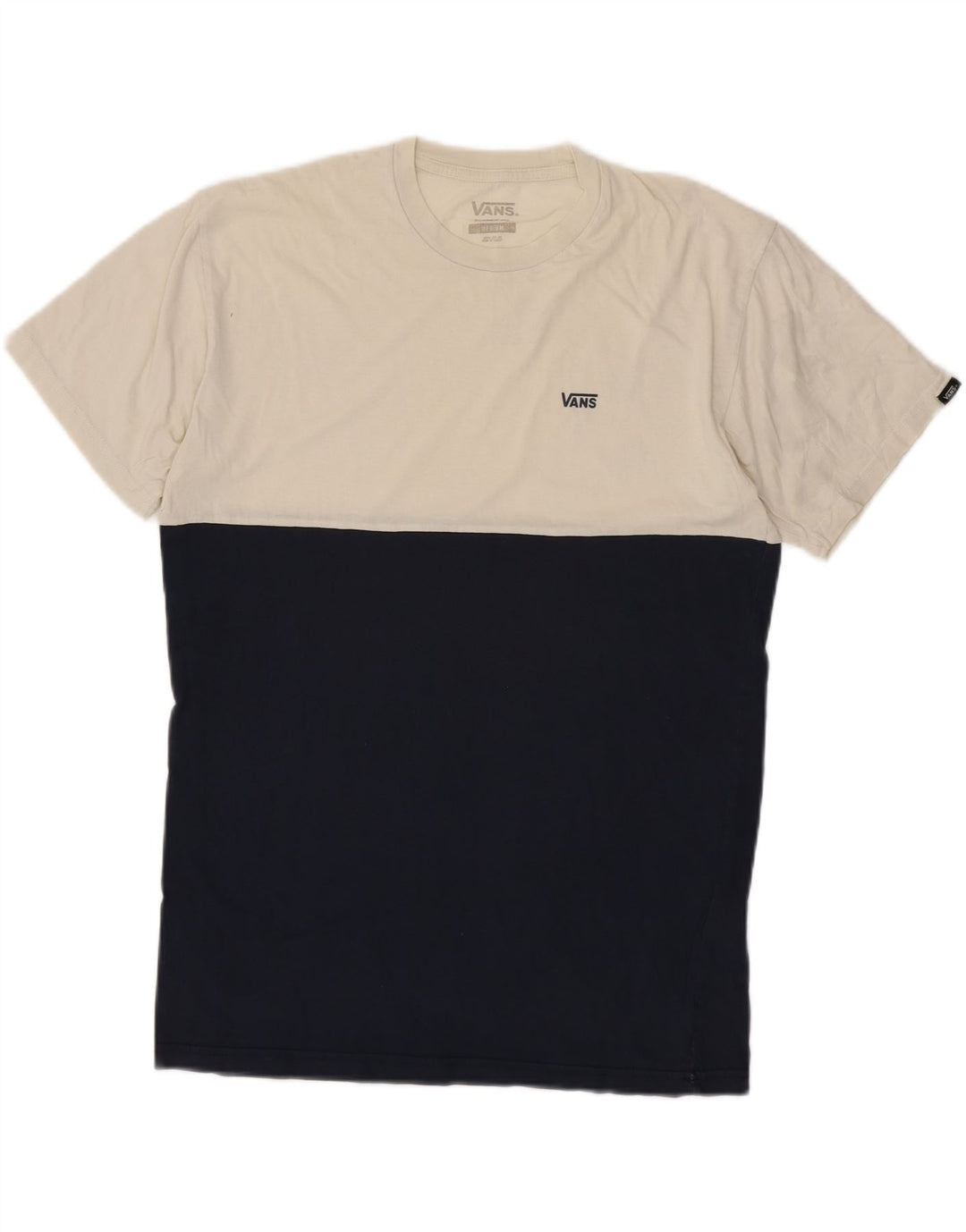 Camiseta masculina VANS Classic Fit Top médio branco colorblock