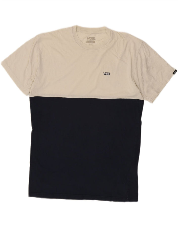 Camiseta masculina VANS Classic Fit Top médio branco colorblock