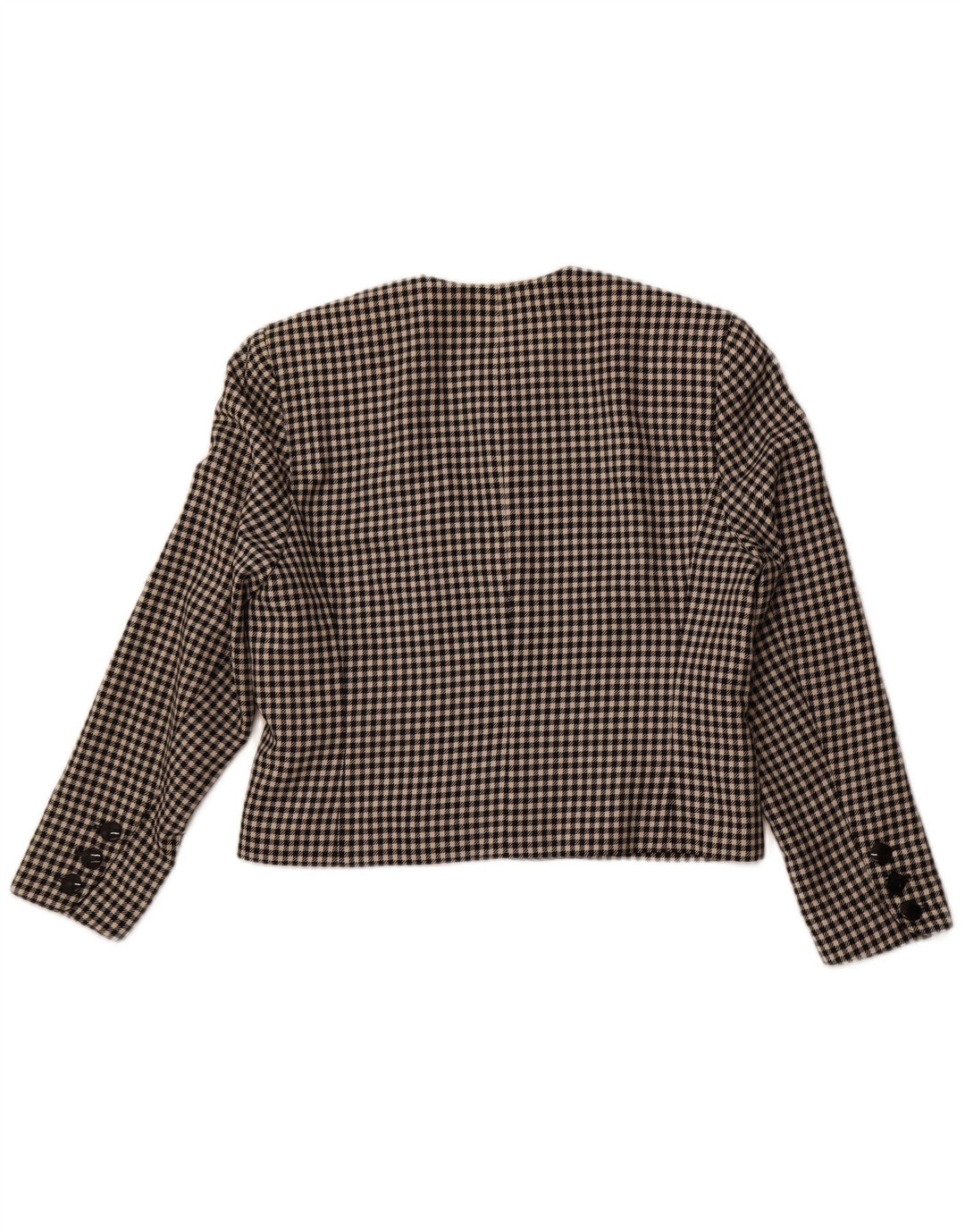 Jaqueta blazer feminina PORTARA cortada com 5 botões UE 38 xadrez preto médio