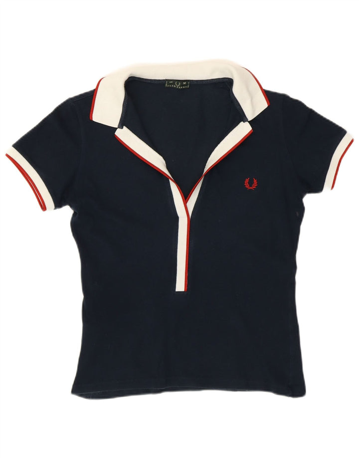 Camisa polo feminina FRED PERRY UK 12 azul marinho médio