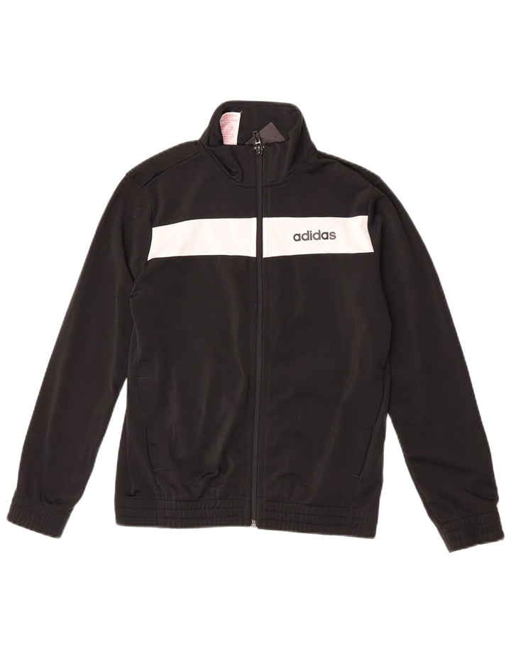 ADIDAS Meninos Treino Top Jaqueta 10-11 Anos Preto Colorblock Poliéster