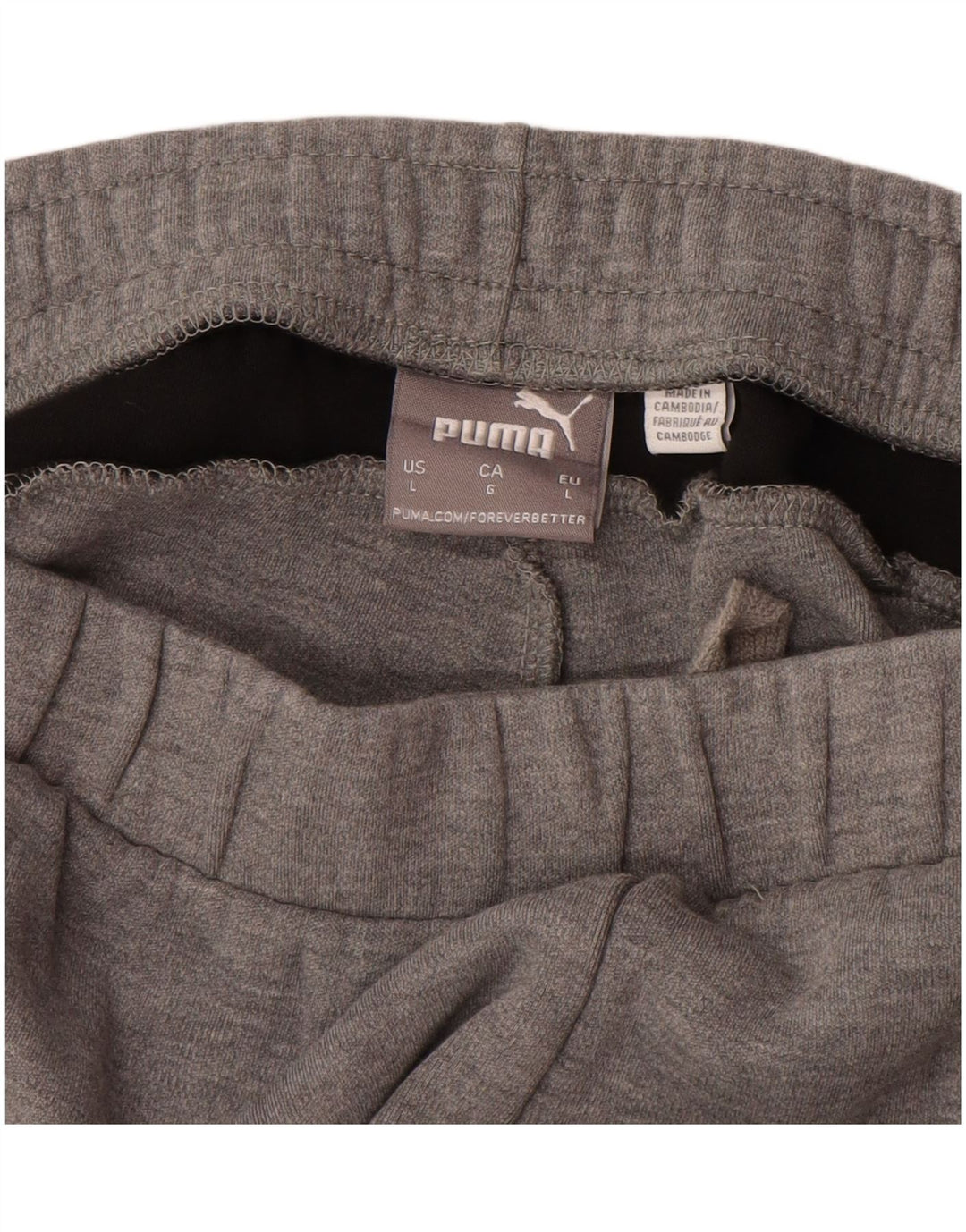 Calça de treino masculina PUMA grande cinza colorblock algodão