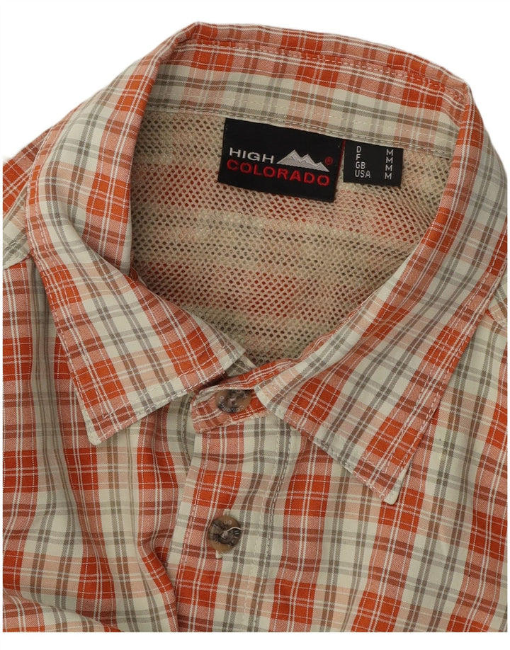 Camisa masculina de manga curta High Colorado xadrez laranja médio