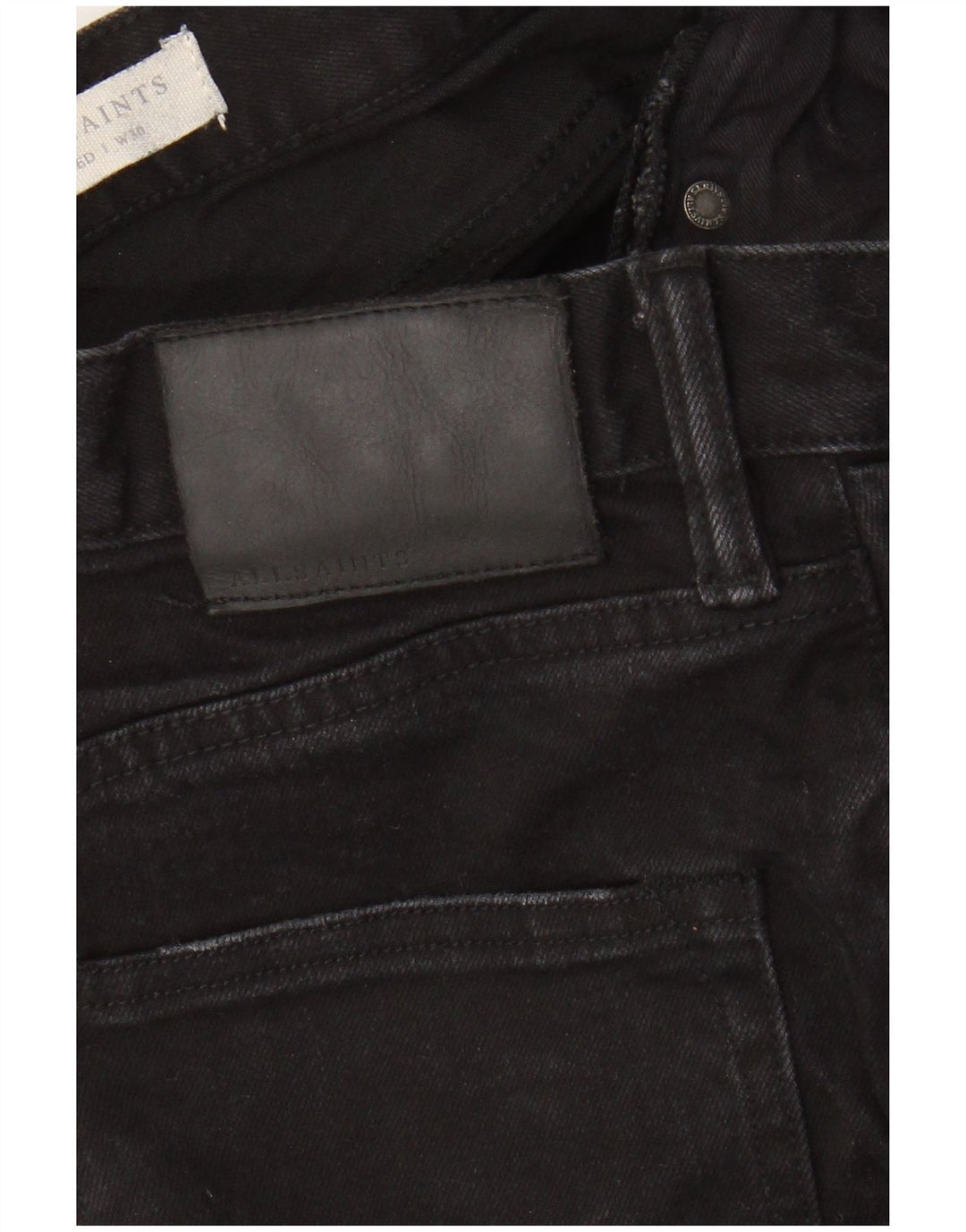 ALL SAINTS Masculino REED Slim Jeans W30 L31 Algodão Preto