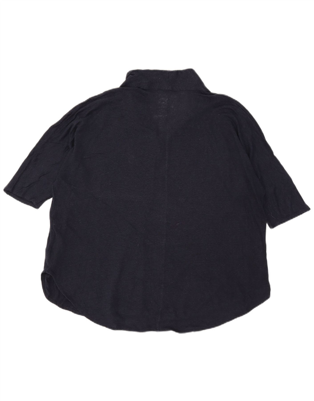 Blusa feminina Massimo Dutti UK 18 XL azul marinho linho