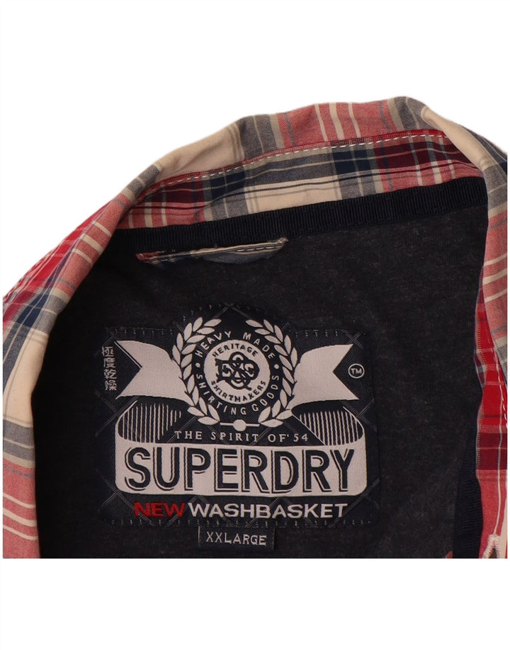 Camisa masculina SUPERDRY 2XL algodão xadrez vermelho