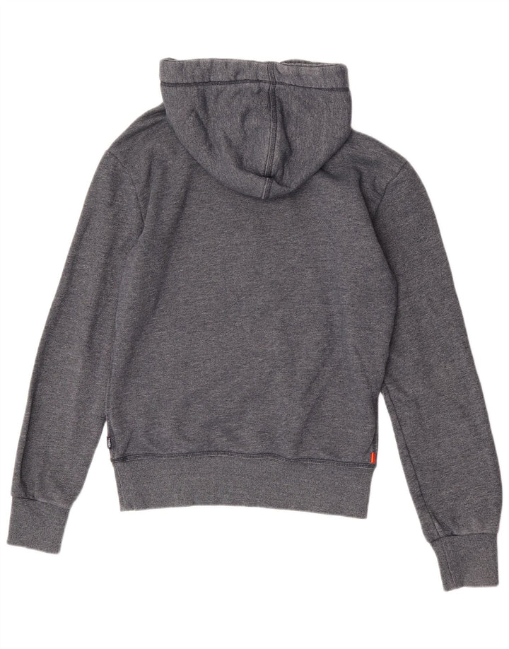 Suéter com capuz gráfico masculino Superdry pequeno algodão cinza