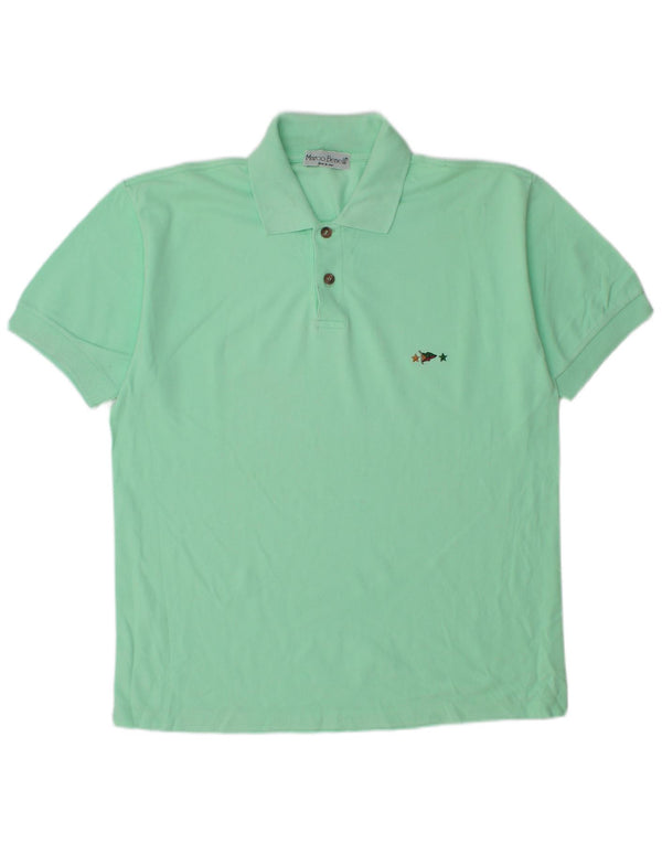 Camisa polo masculina vintage verde médio