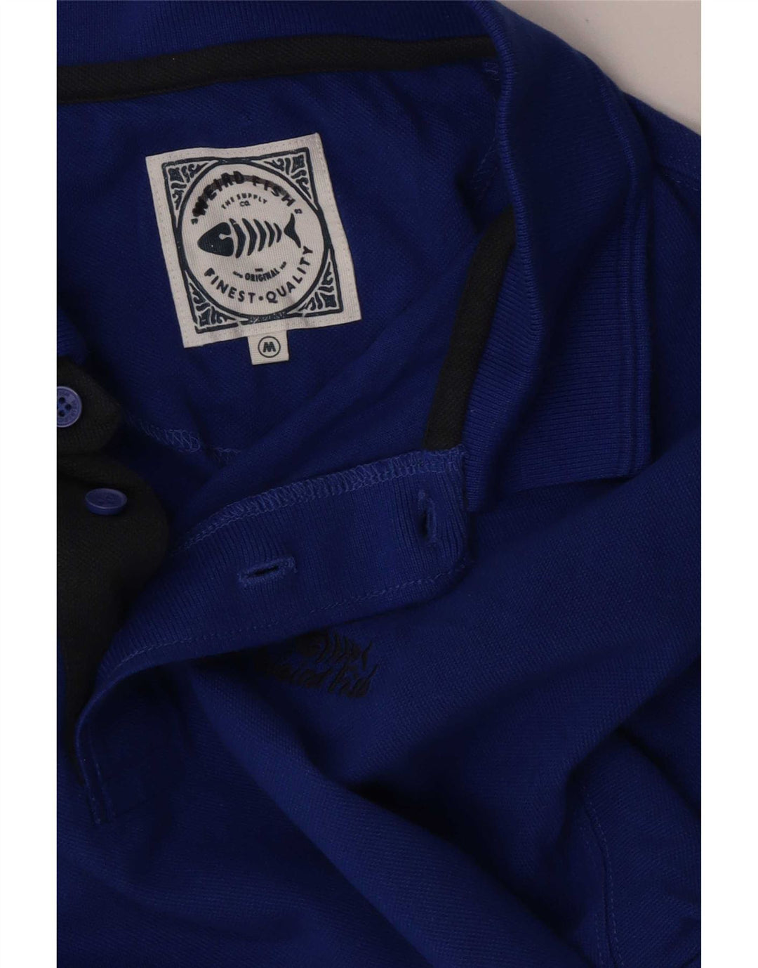 Camisa polo masculina Weird Fish azul médio