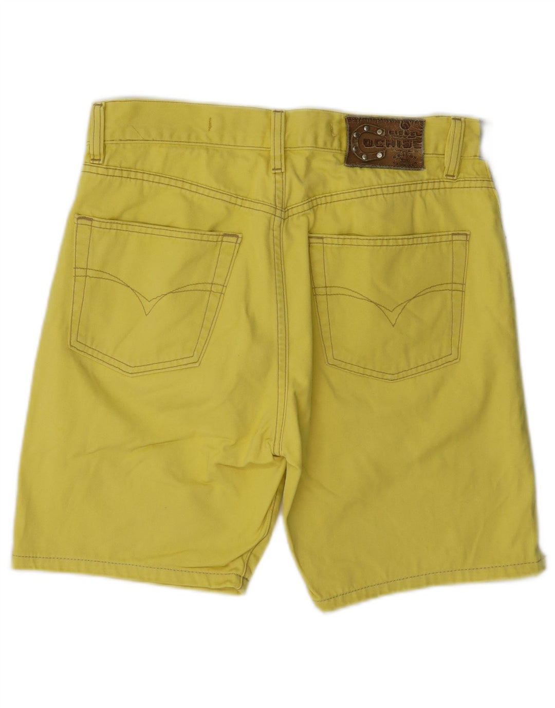 Shorts casual feminino diesel W29 algodão amarelo médio