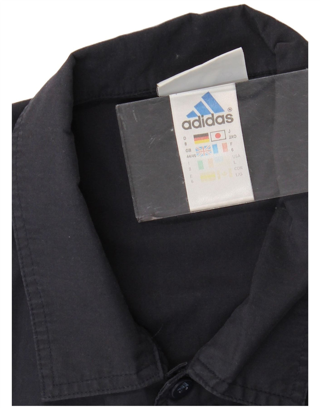 Camisa masculina de manga curta ADIDAS UK 44/46 grande azul marinho poliéster