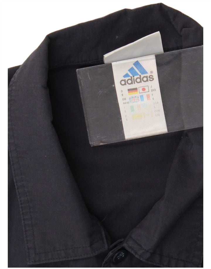 Camisa masculina de manga curta ADIDAS UK 44/46 grande azul marinho poliéster