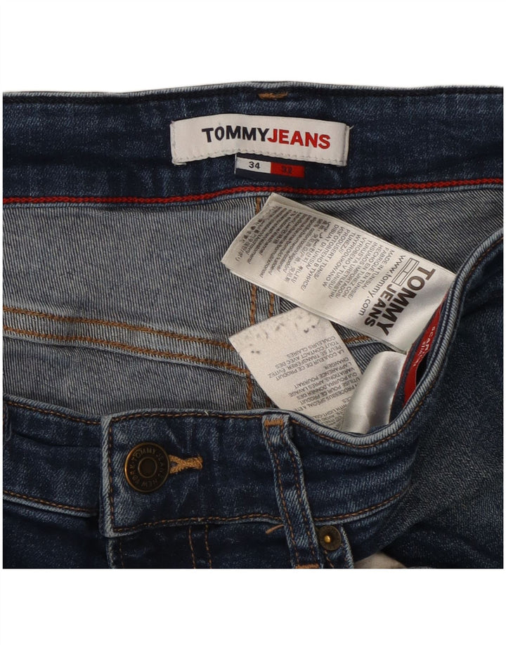 TOMMY HILFIGER Masculino Slim Jeans W34 L32 Azul Algodão