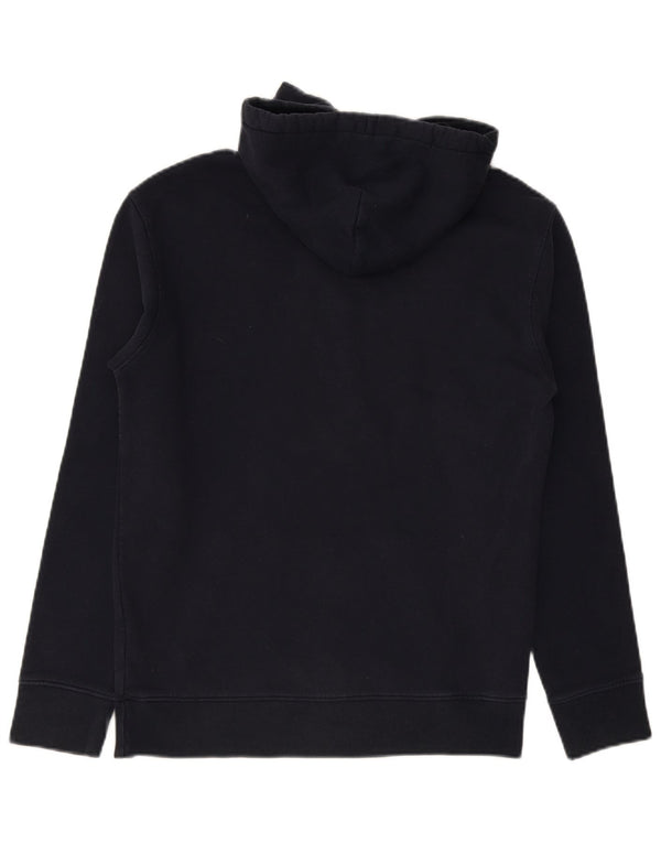 Hollister masculino gráfico moletom com capuz médio algodão azul marinho