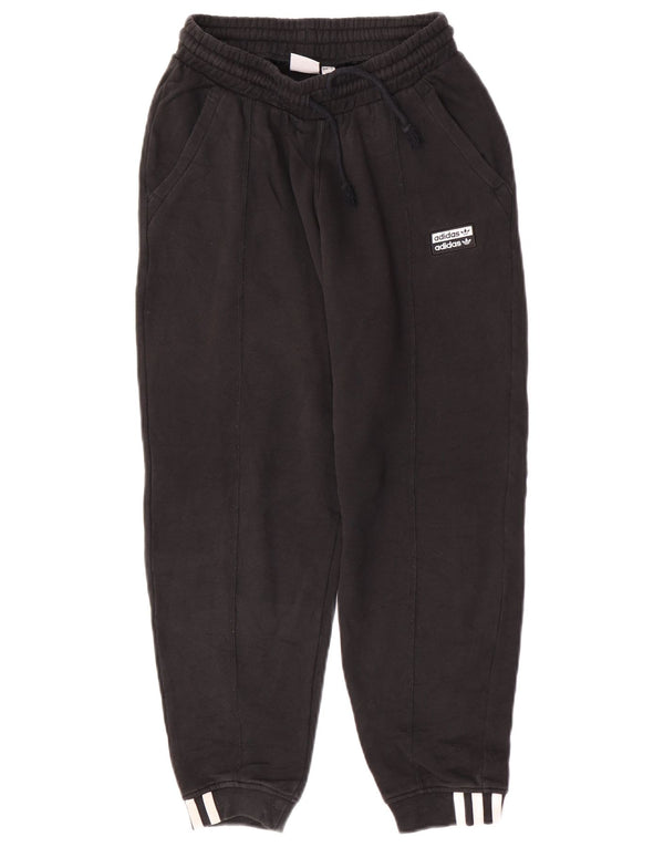 Calças de treino femininas Adidas Joggers UK 4 XS algodão preto