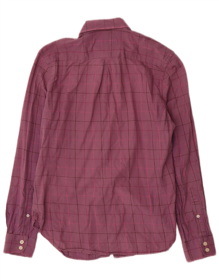 Camisa feminina Toggi UK 12 algodão xadrez roxo médio