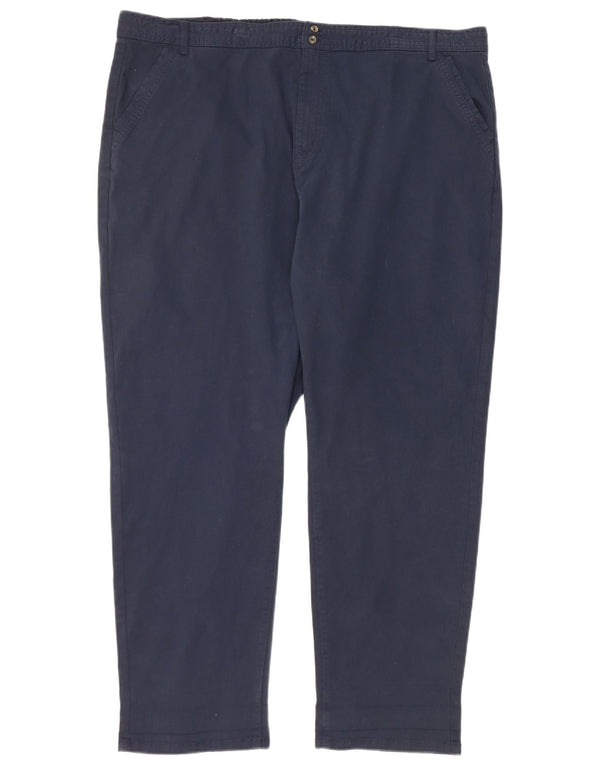 Calça Chino Cônica Feminina M&Co Reino Unido 22 3XL W42 L29 Algodão Azul Marinho