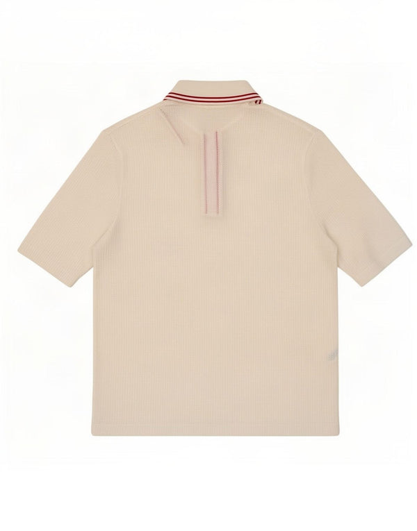 Camisa polo masculina vintage transparente pequena branca