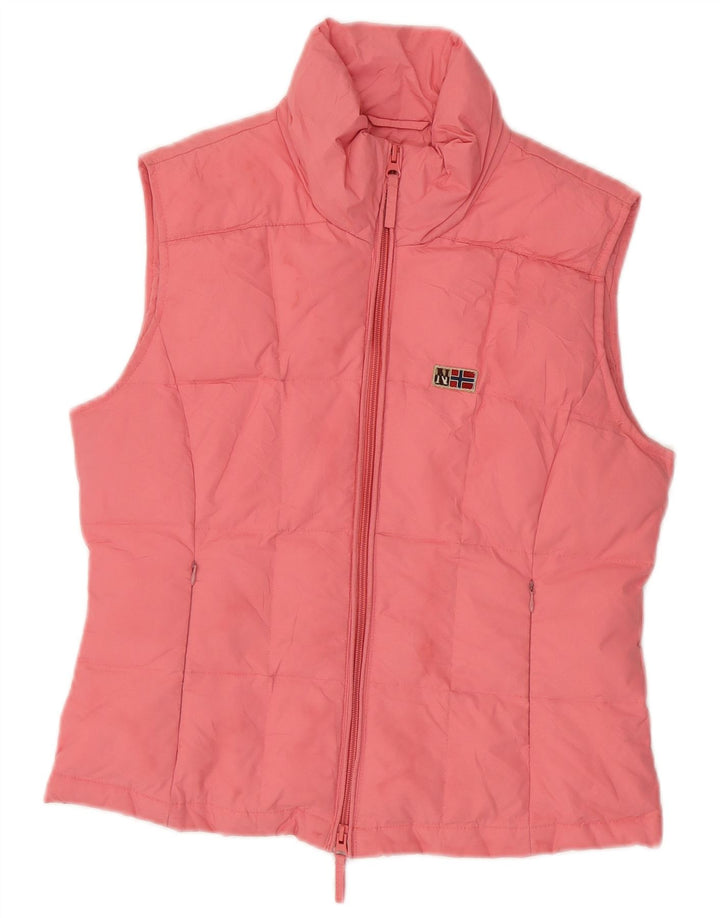 Colete acolchoado feminino Napapijri UK 12 rosa médio