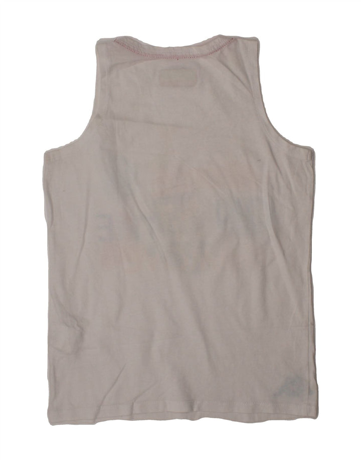 KAPPA Girls Graphic Vest Top 9-10 Years White Cotton Vintage Kappa and Second-Hand Kappa from Messina Hembry 