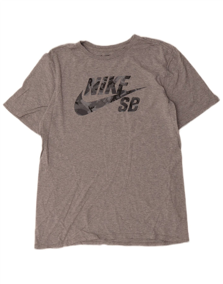 Camiseta masculina Nike Athletic Cut Graphic Top cinza médio algodão