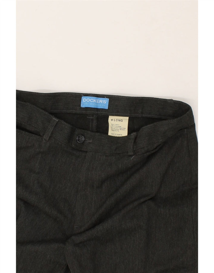 DOCKERS Womens Straight Suit Trousers US 8 Medium W30 L32  Grey Cotton Vintage Dockers and Second-Hand Dockers from Messina Hembry 