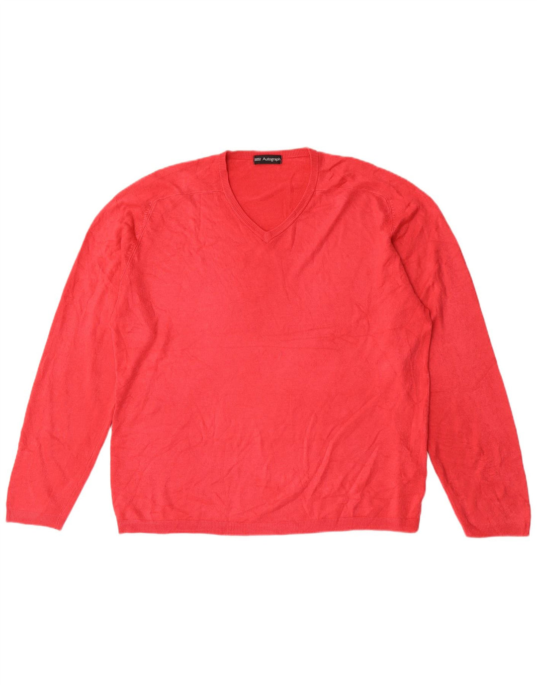 Suéter masculino Marks & Spencer Autograph com decote em V XL vermelho acrílico