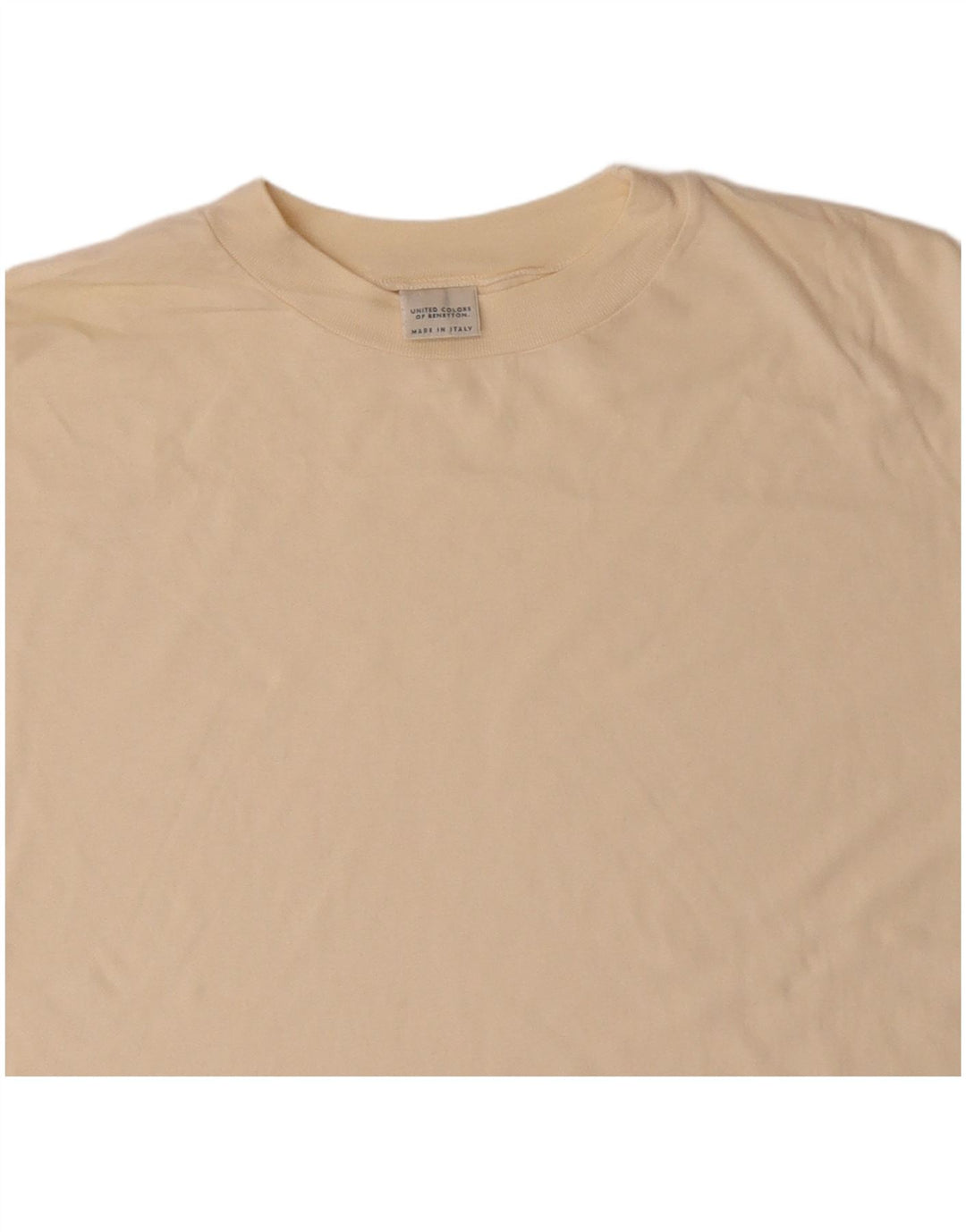 Camiseta masculina BENETTON algodão bege médio