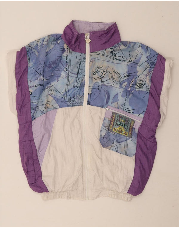 Jaqueta feminina VINTAGE de grandes dimensões para agasalho Reino Unido 10 pequena branca