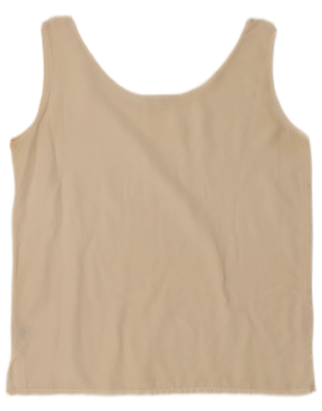 Top colete feminino vintage UK 14 seda bege médio