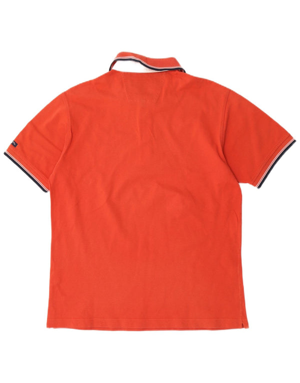 Camisa polo masculina Navigare XL laranja listrada de algodão