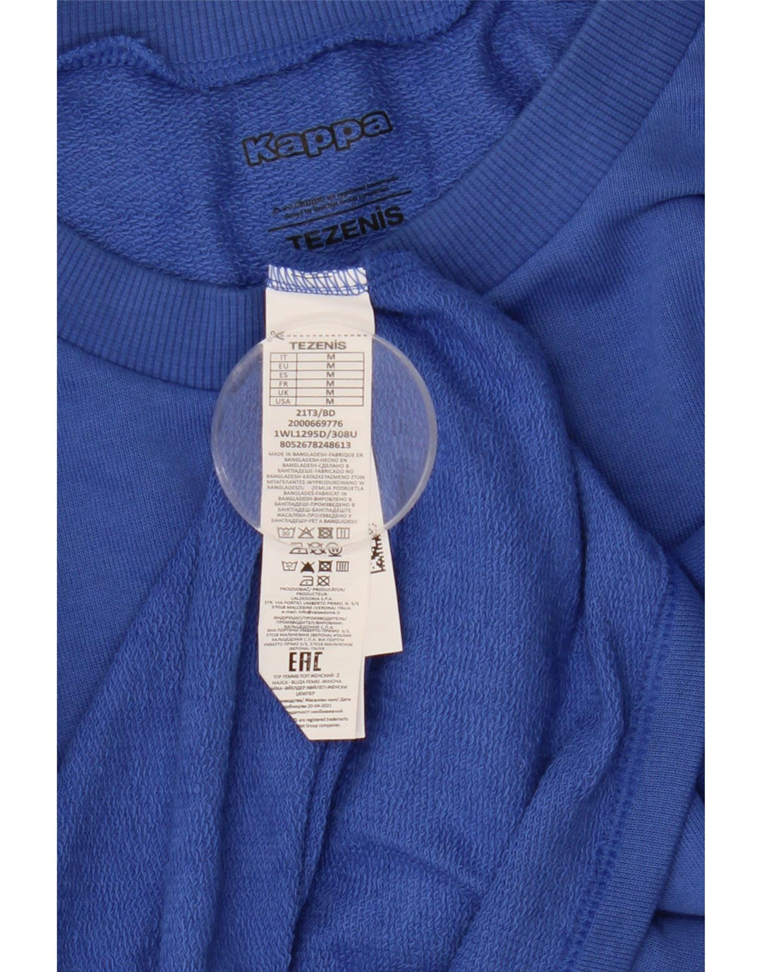 Kappa feminino Tezenis gráfico oversized moletom jumper UK 14 médio azul