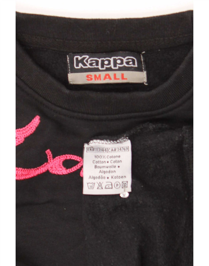 Kappa moletom gráfico masculino jumper pequeno algodão preto
